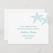 Carte de réception de mariage étoile de mer - Turq (Devant / Derrière)