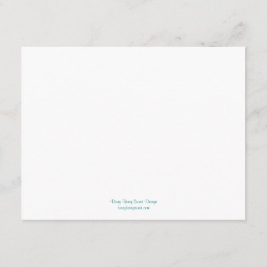 Carte de réception de mariage étoile de mer - Turq (Dos)