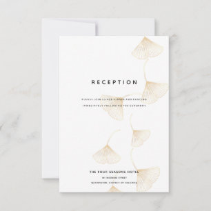 Carte de réception de mariage Feuille de Ginkgo en