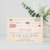Carte de réception de mariage flèches tribales vin (Debout devant)