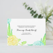 Carte de réception de mariage Fleurs d'été à l'aqu (Debout devant)