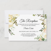 Carte de réception de mariage floral aquarelle (Devant)