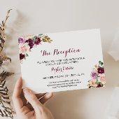 Carte de réception de mariage floral bleu vert Bou