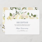 Carte de réception de mariage Floral Boho (Devant / Derrière)