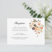 carte de réception de mariage floral d'automne (Debout devant)