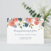 Carte de réception de mariage floral de jardin sau (Debout devant)