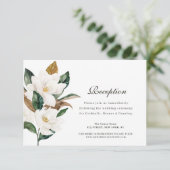Carte de réception de mariage floral Magnolia (Debout devant)