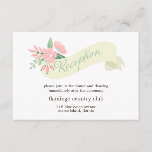 Carte de réception de mariage floral moderne