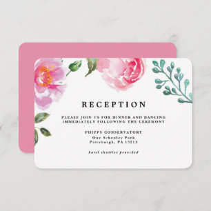 Carte de réception de mariage floral Spring Peony