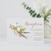 Carte de réception de mariage florale en coton rus (Debout devant)