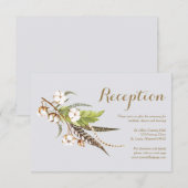 Carte de réception de mariage florale en coton rus (Devant / Derrière)