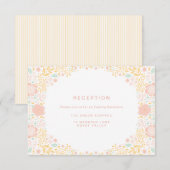 Carte de réception de mariage florale et pastel (Devant / Derrière)