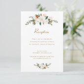 carte de réception de mariage florale magnolia bla (Debout devant)