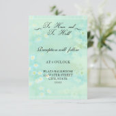 Carte de réception de mariage florale Myosotis (Debout devant)