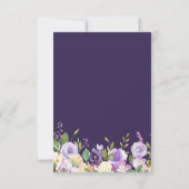 carte de réception de mariage florale violet et pê (Dos)