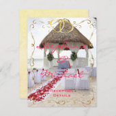 Carte de réception de mariage Gazebo sur la plage (Devant / Derrière)