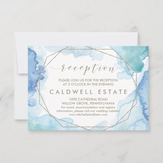 Carte de réception de mariage géométrique (Devant)