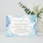 Carte de réception de mariage géométrique (Debout devant)