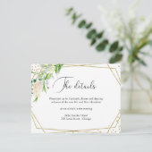 Carte de réception de mariage géométrique à verdur (Debout devant)