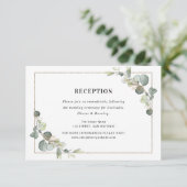 carte de réception de mariage géométrique eucalypt (Debout devant)