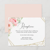 Carte de réception de mariage géométrique florale (Devant / Derrière)