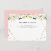 carte de réception de mariage géométrique florale (Devant / Derrière)