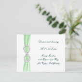 Carte de réception de mariage Green Diamond Infini (Debout devant)