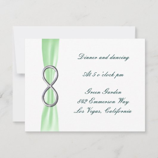 Carte de réception de mariage Green Infinity (Devant)