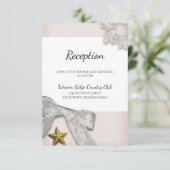 Carte de réception de mariage hivernal à flocons d (Debout devant)