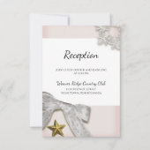 Carte de réception de mariage hivernal aux flocons (Devant)