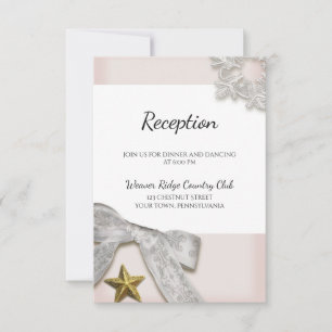 Carte de réception de mariage hivernal Flocons de