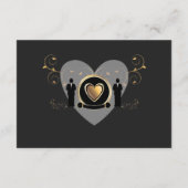 Carte de réception de mariage homme à cœur d'or | (Dos)