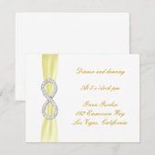 Carte de réception de mariage Infinity Yellow Diam (Devant / Derrière)