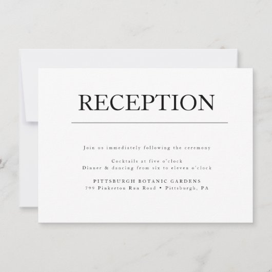 Carte de réception de mariage initiale minimaliste (Devant)