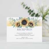 Carte de réception de mariage jaune soleil et bleu (Debout devant)