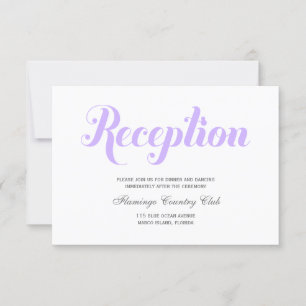 Carte de réception de mariage lavande