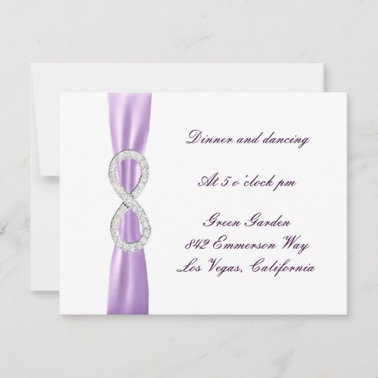 Carte de réception de mariage Lavender Diamond Inf (Devant)