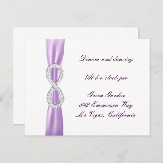 Carte de réception de mariage Lavender Diamond Inf (Devant / Derrière)
