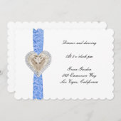 Carte de réception de mariage Licorne Bleue en den (Devant / Derrière)