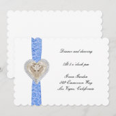 Carte de réception de mariage Licorne Blue Lace (Devant / Derrière)