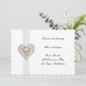 Carte de réception de mariage licorne et dentelle (Debout devant)