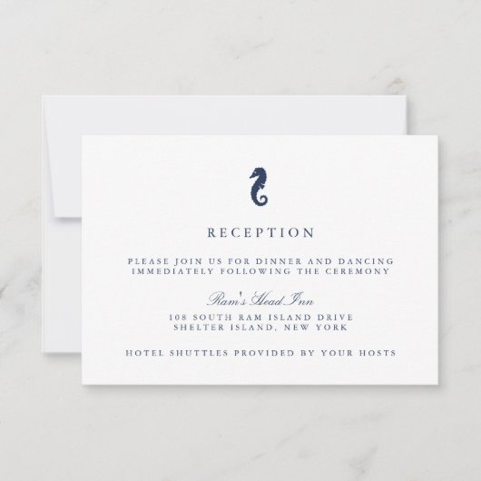 Carte de réception de mariage licorne nautique (Devant)