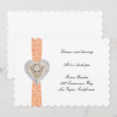 Carte de réception de mariage licorne orange (Devant / Derrière)