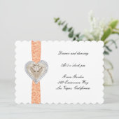 Carte de réception de mariage licorne orange (Debout devant)