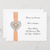 Carte de réception de mariage Licorne Orange Dente (Devant / Derrière)