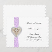 Carte de réception de mariage Licorne Violet en De (Devant / Derrière)