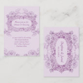 Carte de réception de mariage Lilac Frame Antique (Devant / Derrière)