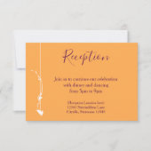 Carte de réception de mariage mangue et violet | C (Devant)