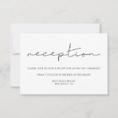 Carte de réception de mariage manuscrite minimalis (Devant)