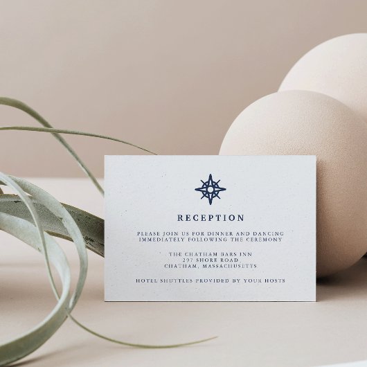 Carte de réception de mariage Maritime | Boussole